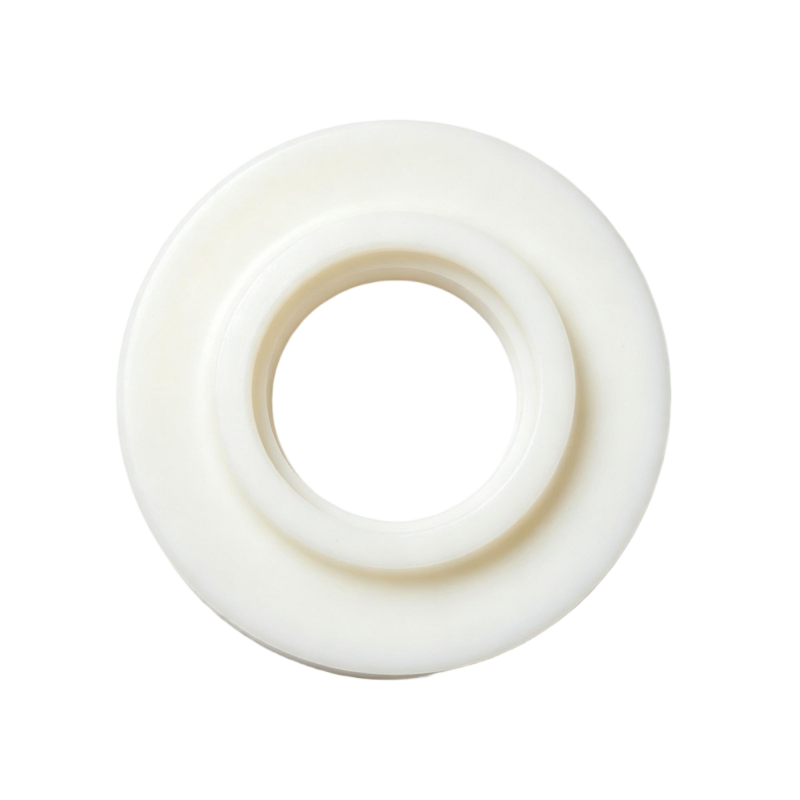 Nylon Step Flange Bushing, Wear Resistant PA6 Plastic Flange Washer, Custom Molded Plastic Bearing Sleeve for Machinery Equipment