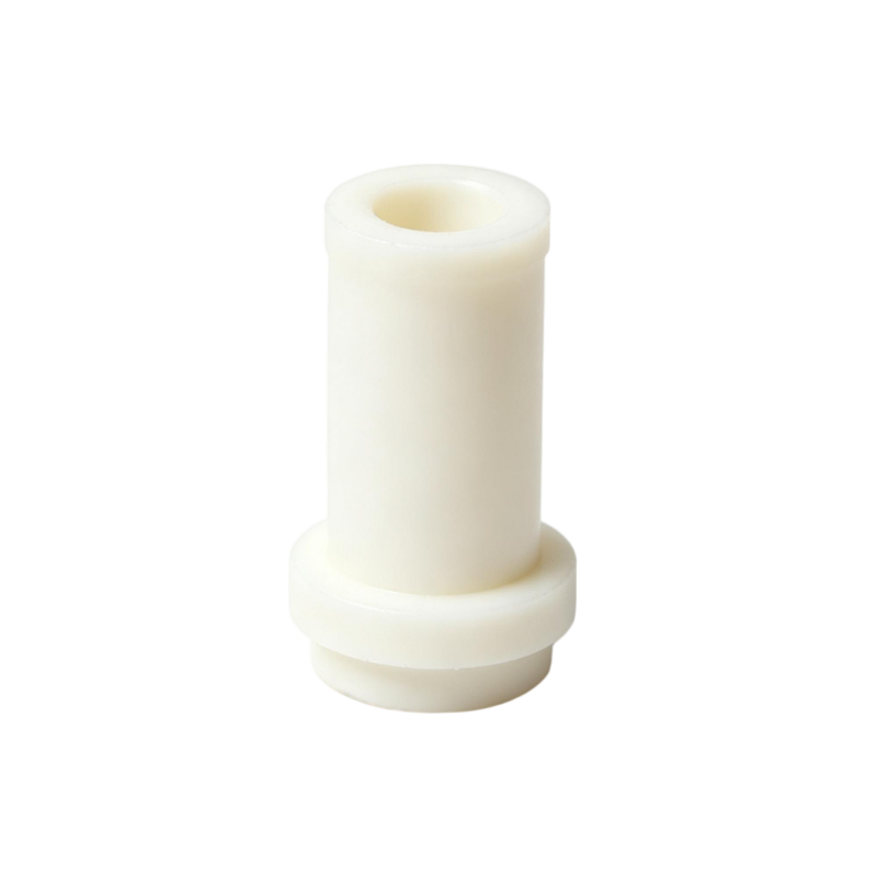 Nylon Step Flange Bushing, Wear Resistant PA6 Plastic Flange Washer, Custom Molded Plastic Bearing Sleeve for Machinery Equipment
